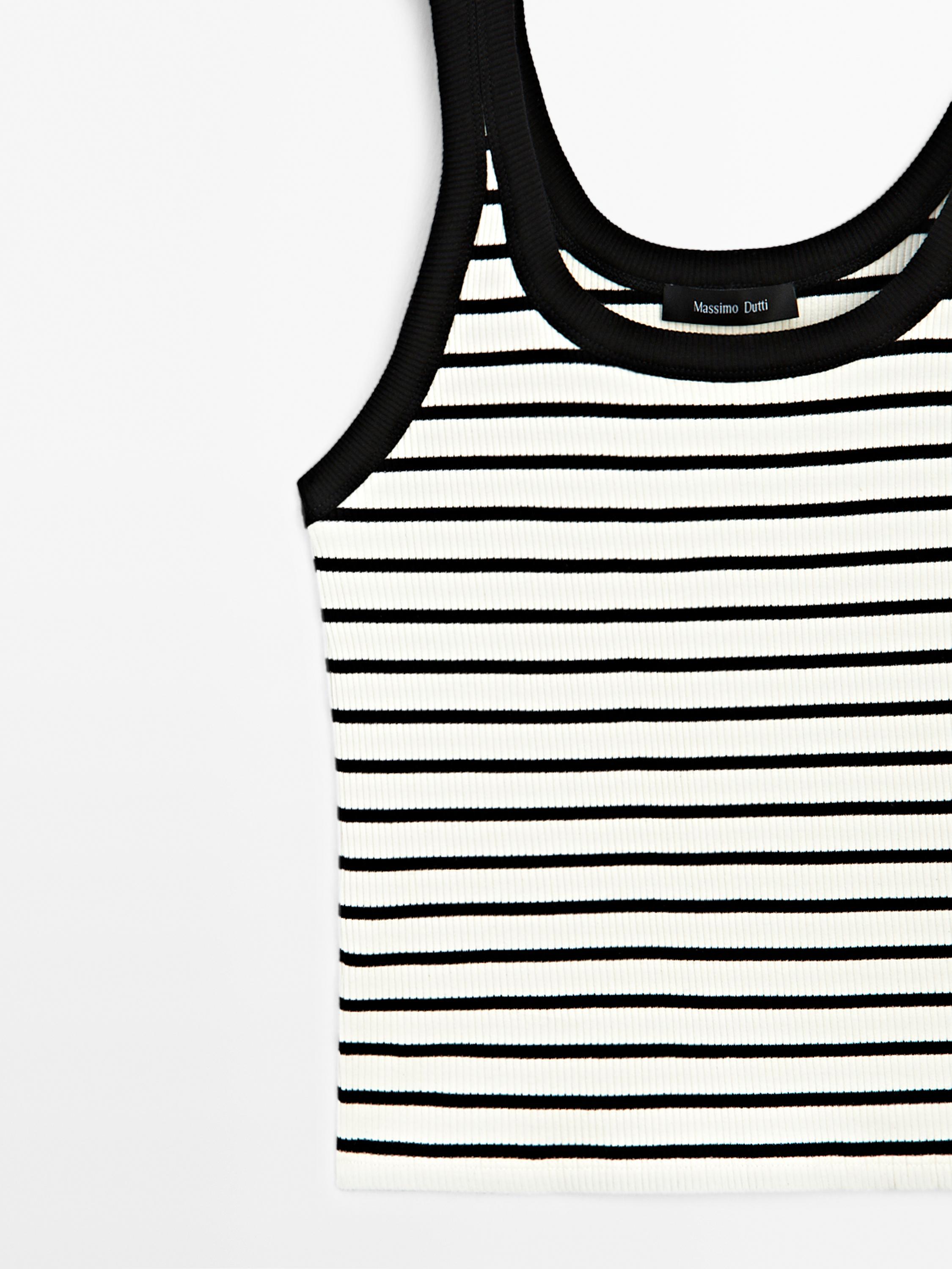 Stripe print vest top